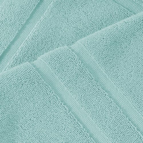 Feather Stitch 2 Piece Bath Mats Sea Foam 30x21 Inch