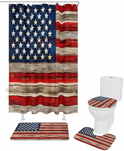 ZOE GARDEN American Flag Bathroom Set