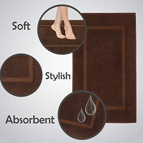 American Bath Towels 20x34 Inch Bath Mats Set of 2 Brown