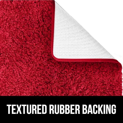 GORILLA GRIP 24x17 Bath Rug 175x15 Toilet Cover Set Red