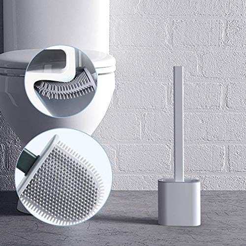 Nutteri Silicone Flex Toilet Brush with Holder Pink