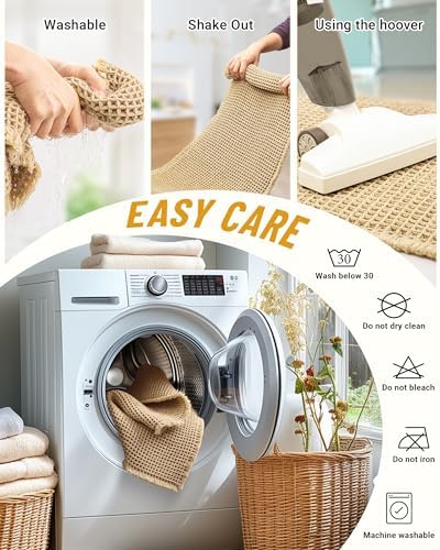 Furicher Large Waffle Bath Mat Set 2 pcs