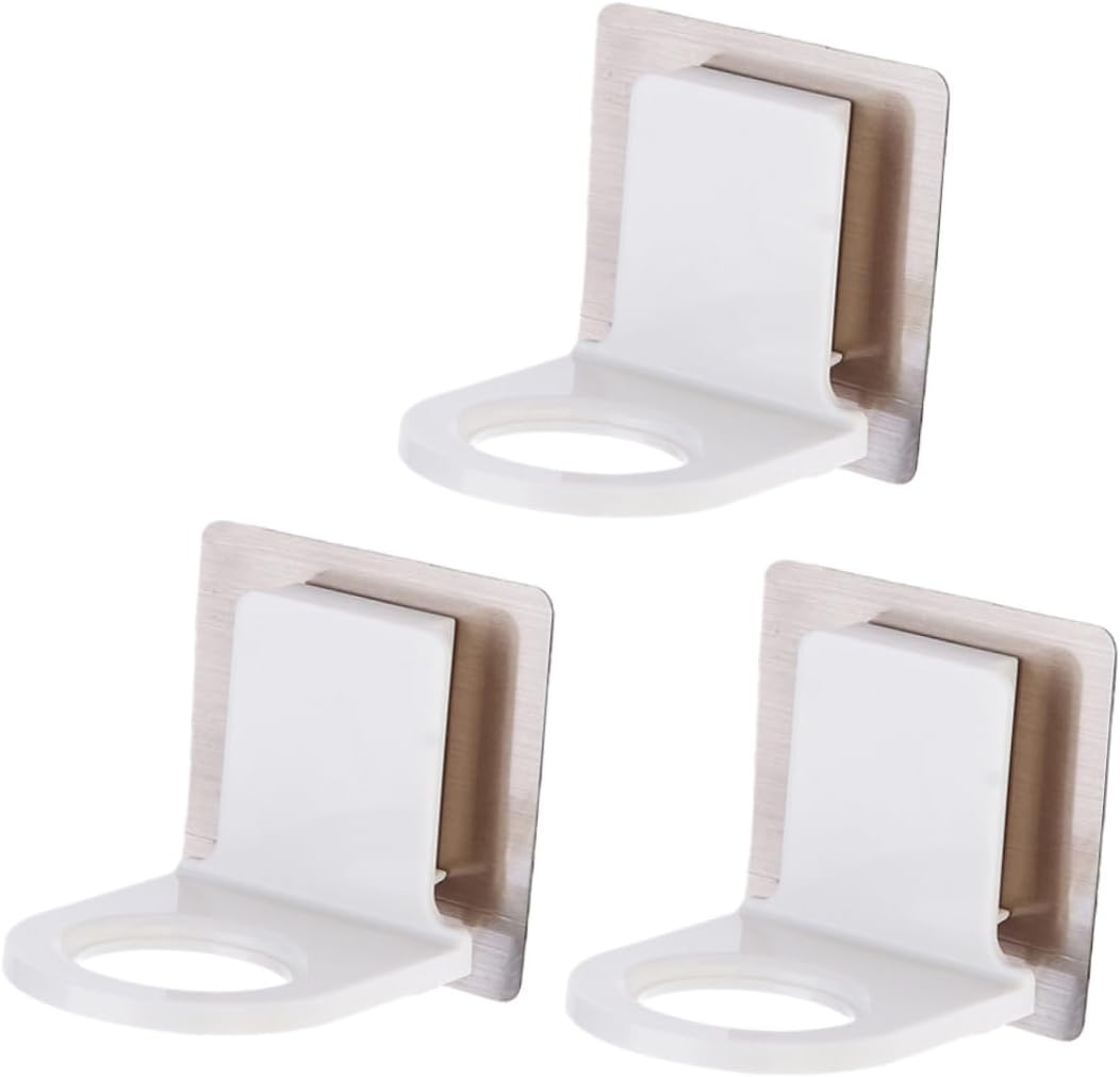 3pcs Plastic Shower Gel Bottle Holder Self-Adhesive Storage Rack