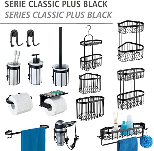 WENKO Classic Plus Black Toilet Brush Holder