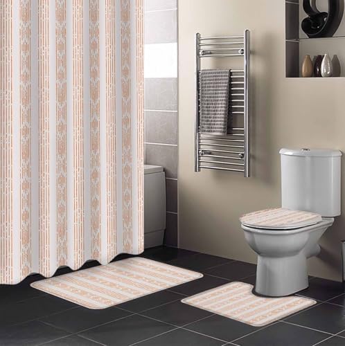ZOE GARDEN Orange Boho Bathroom Set with Rug and Hooks
