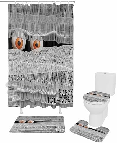 ZOE GARDEN Halloween Bathroom Set with Curtain Rug and Accessories