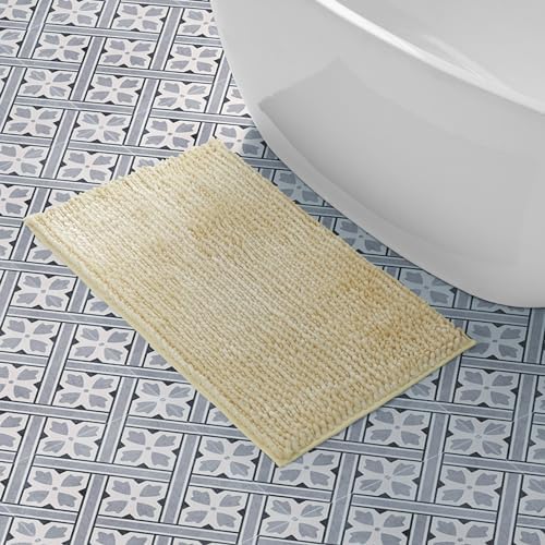 Laura Ashley Butter Chenille Bath Mat Yellow 20x34