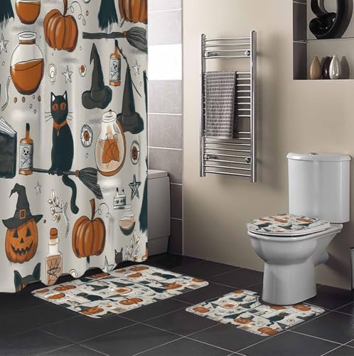 ZOE GARDEN Halloween Bathroom Set with Rug and Accessories
