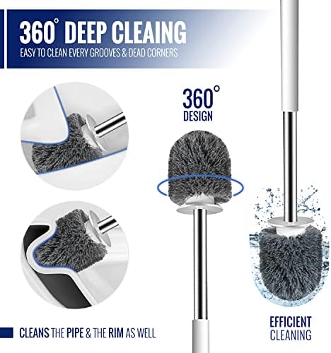 True Fresh Toilet Brush and Plunger Set with Holder Caddy