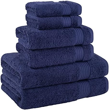 Cotton Paradise 6 Piece Towel Set Navy Blue