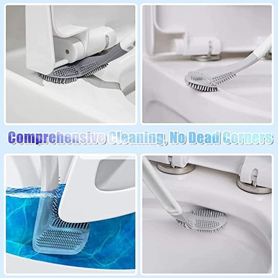 Oariv Silicon Toilet Brush with Golf Head and Slim Handle