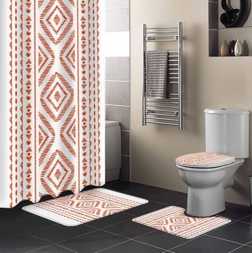 ZOE GARDEN Geometric Orange Bathroom Set