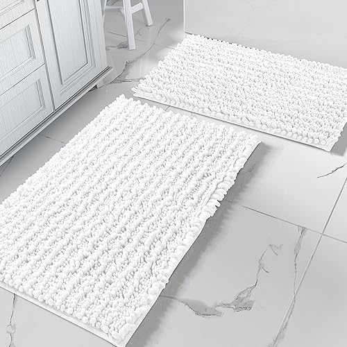 Yimobra White Bath Rugs Set Soft Thick Non-Slip