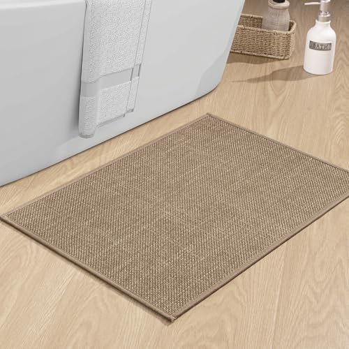 Chakme Ultra Thin Non Slip Bath Mat 24x17 Dark Beige