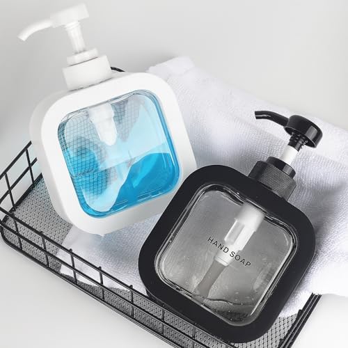 Modern White Soap Dispenser with Pump - Compact 10oz