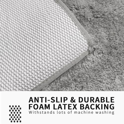 FIFU Bath Rug 17x24 Silver Gray Non-Slip