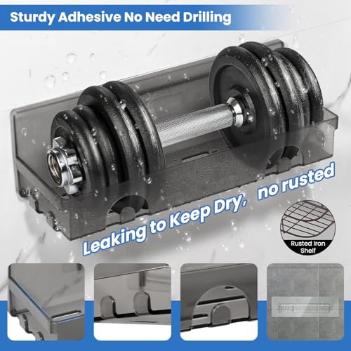 YOTOCK 4-in-1 Shower Caddy Set with Adhesive Mount and Drainage