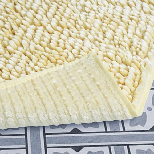 Laura Ashley Butter Chenille Bath Mat Yellow 20x34