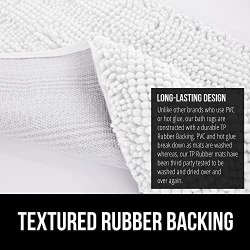 GORILLA GRIP Bath Rug Set and Toilet Mat 2 Items in White
