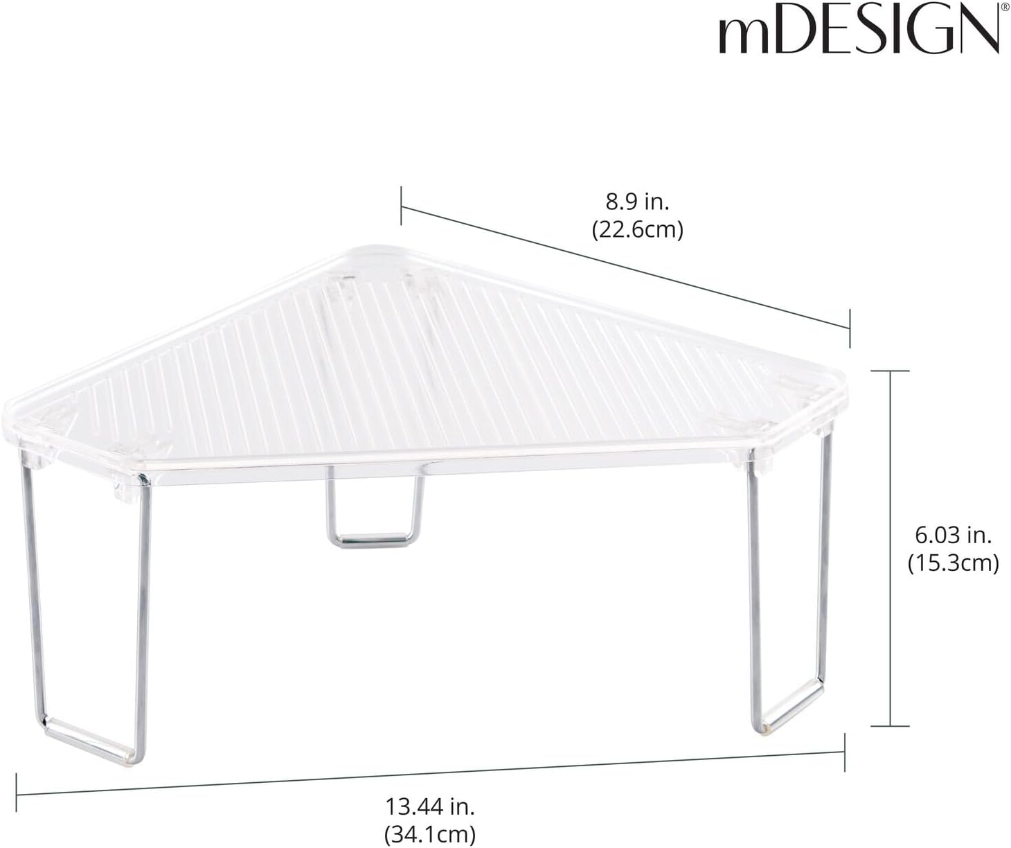 mDesign Corner Stackable Rack 2 Pack Clear