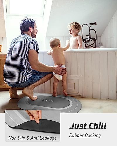 MontVoo Quick Drying Grey Bath Rug 17x27
