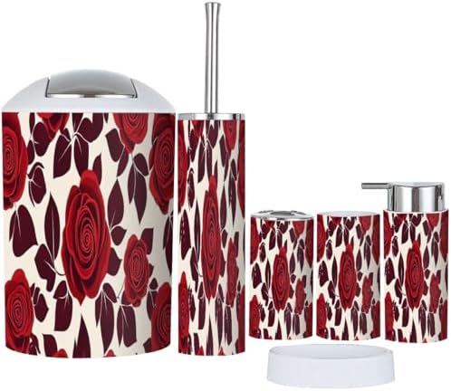 Boho Rose Bathroom Accessory Set 6 Piece