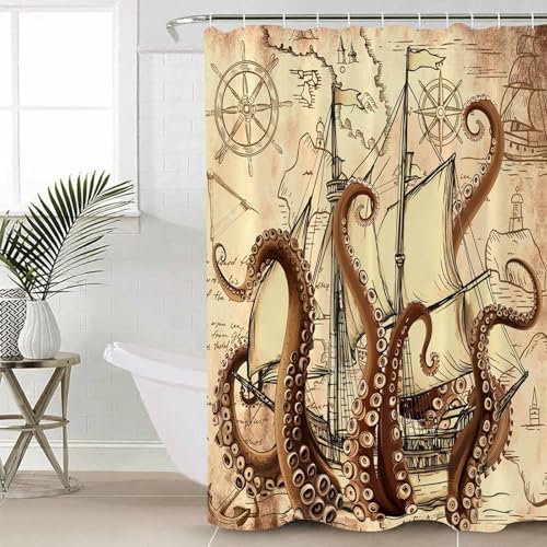 ZOE GARDEN Nautical Boat Bath Set with Curtain Rug and Accessories