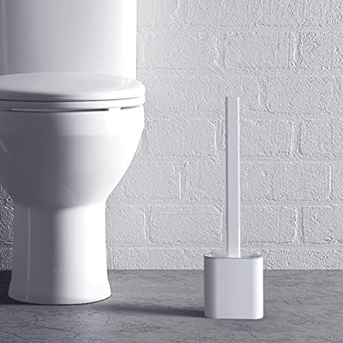 Toilet Brush with Holder Flexible Silicone Cleaning Tool for Bathroom