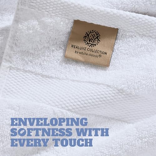 Wealuxe White Bath Towel Set of 4 - 27x54 Inch
