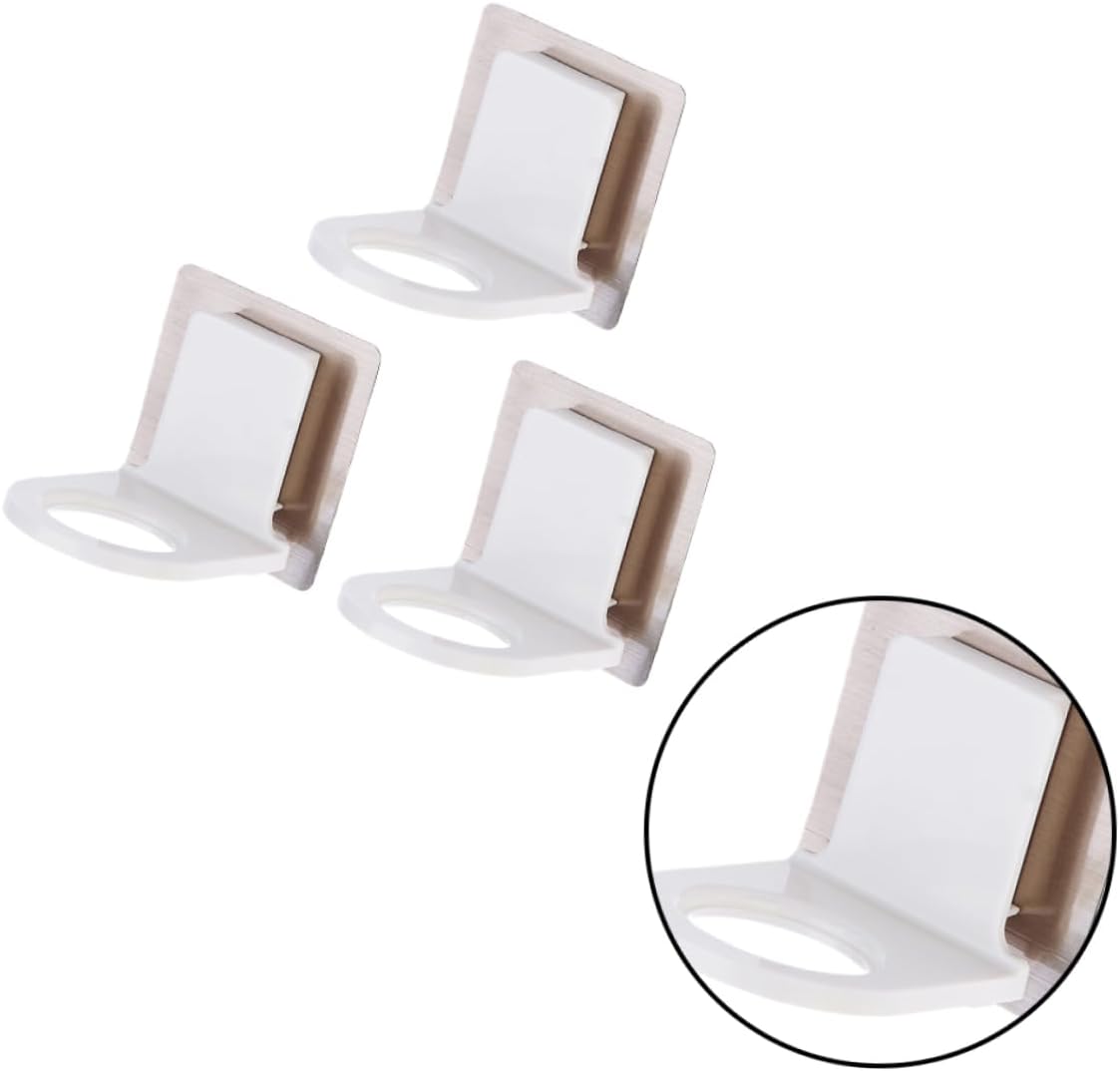 3pcs Plastic Shower Gel Bottle Holder Self-Adhesive Storage Rack