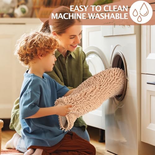 NUOVARUGS 20x32 Chenille Bath Rug Non-Slip and Quick Dry