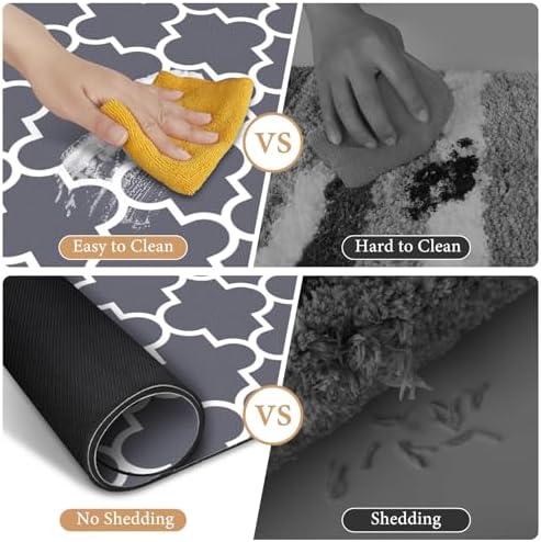 Kmat Bath Mat Quick Dry Absorbent Non-Slip Rugs