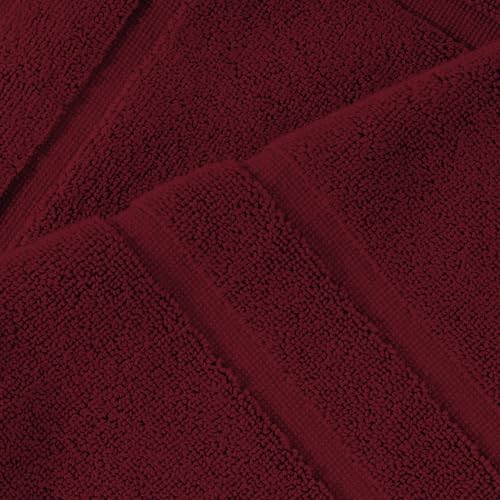 Feather Stitch 100 Cotton Bath Mats Red 2 Piece