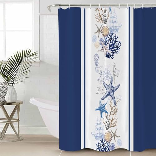 ZOE GARDEN Coastal Navy Bathroom Set with Rug and Accessories