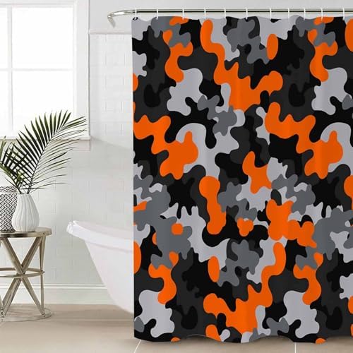 ZOE GARDEN Red Black Bathroom Set with Shower Curtain Rug and Accessories