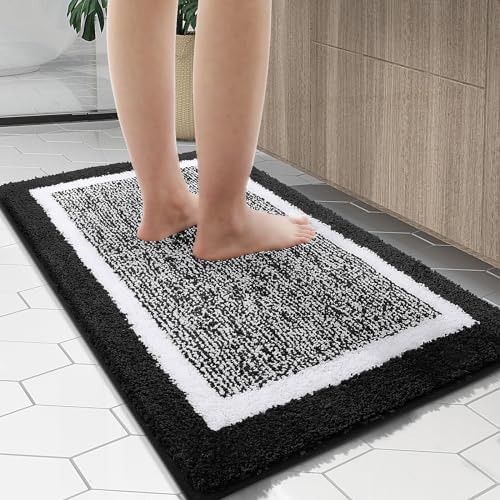 OLANLY Bath Rugs 24x16 Non-Slip Microfiber Mat