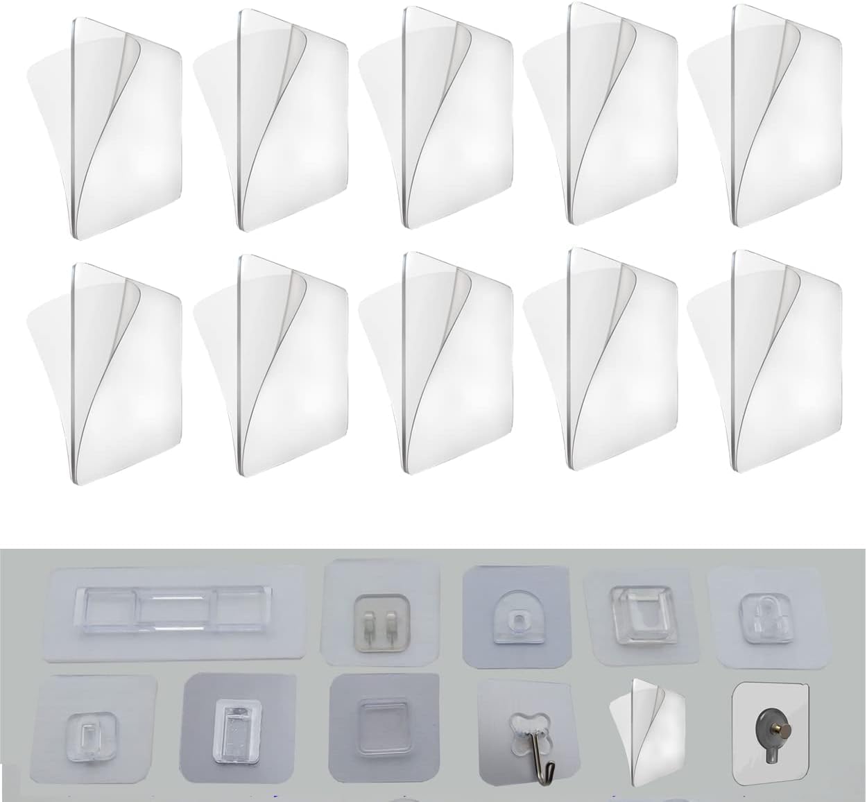 10Pcs Transparent Sticky Pads for Shower Caddy Organizer Holder