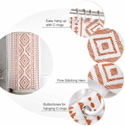 ZOE GARDEN Geometric Orange Bathroom Set