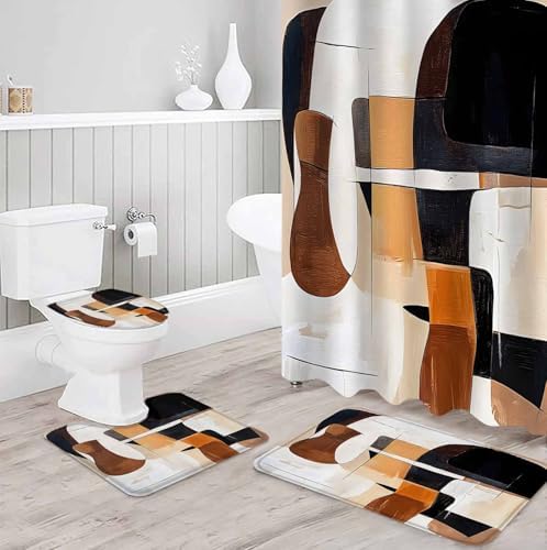 ZOE GARDEN Boho Black Brown Bath Set