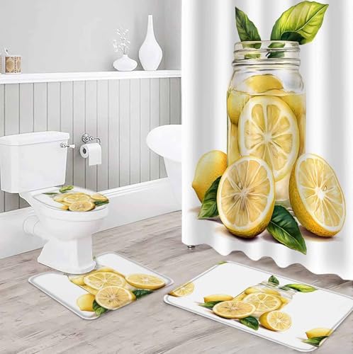 ZOE GARDEN Watercolor Lemon Bathroom Set