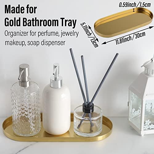 FREELOVE Gold Mirror Tray for Bathroom Vanity