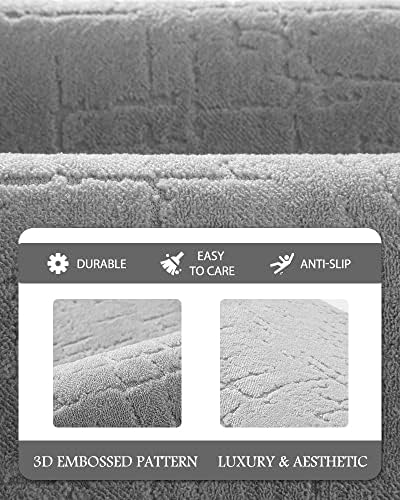 AMOAMI Bath Mat - Super Absorbent Quick Dry Rubber Backed Floor Mat