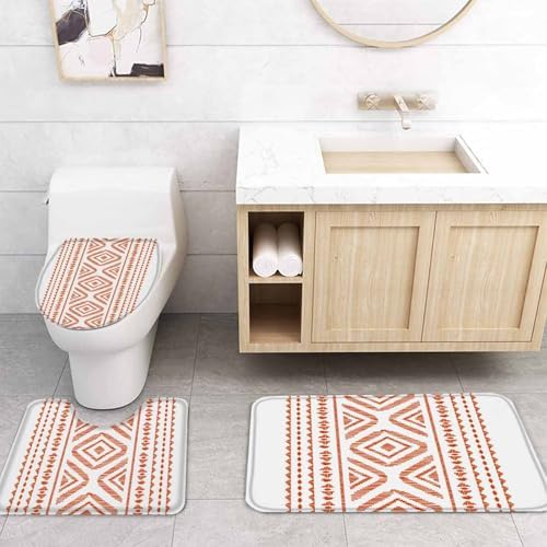 ZOE GARDEN Geometric Orange Bathroom Set