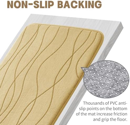 YIHOUSE 5 Piece Memory Foam Bath Mat Set