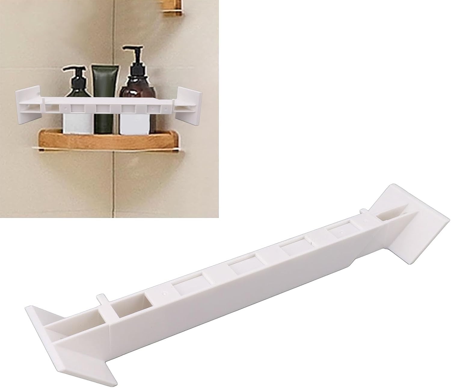 Cyrank RV Corner Shower Bar Storage Organizer