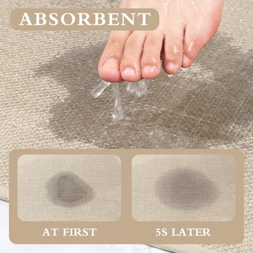 Yihouse Beige 2 Piece Bath Rug Set
