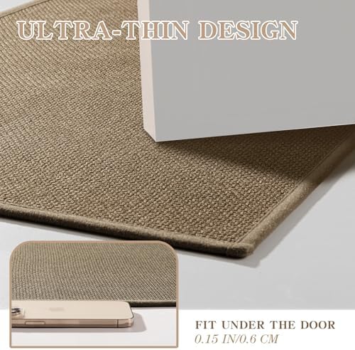 Chakme Ultra Thin Non Slip Bath Mat 24x17 Dark Beige