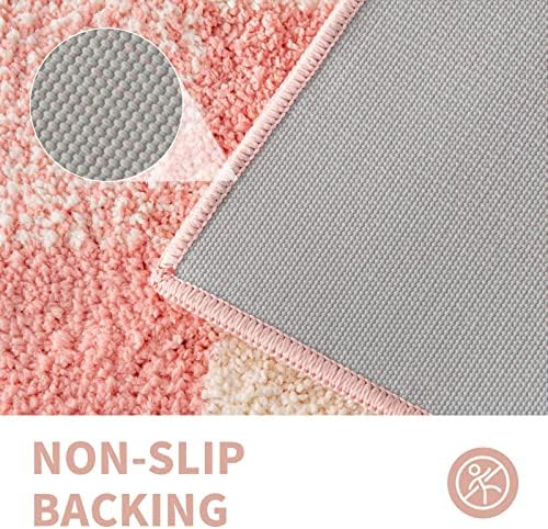 CozeCube Checkered Bath Mat - 24 x 16 Inches Blossom Pink