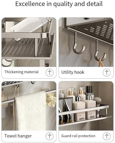 XVESOY Shower Caddy 2-Pack Adhesive Organizer