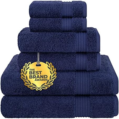 Cotton Paradise 6 Piece Towel Set Navy Blue